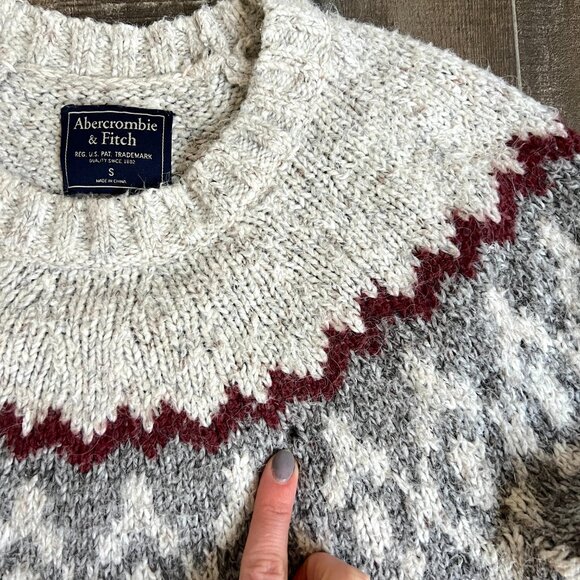 Abercrombie & Fitch Women's Fair Isle Sweater Cotton Blend Size Small - Picture 3 of 8